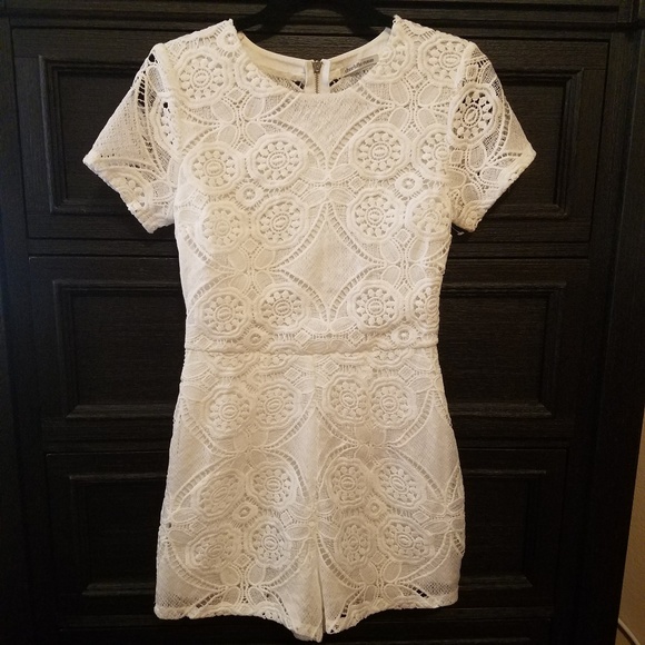 Charlotte Russe Other - White Lace Shorts Romper